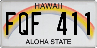 HI license plate FQF411