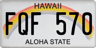 HI license plate FQF570