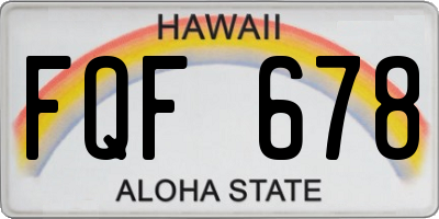 HI license plate FQF678
