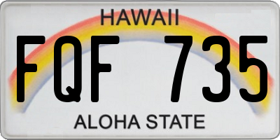 HI license plate FQF735