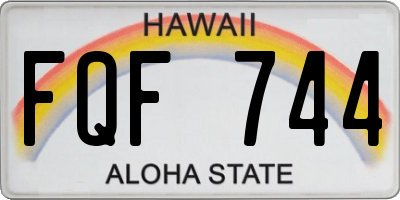 HI license plate FQF744