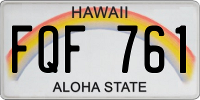 HI license plate FQF761