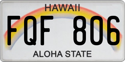 HI license plate FQF806