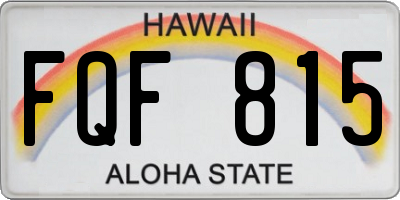 HI license plate FQF815