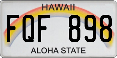 HI license plate FQF898