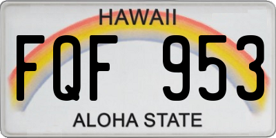 HI license plate FQF953
