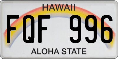 HI license plate FQF996