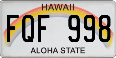 HI license plate FQF998