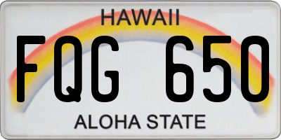 HI license plate FQG650