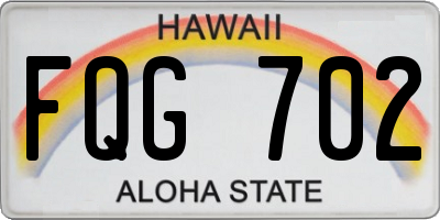 HI license plate FQG702