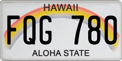 HI license plate FQG780