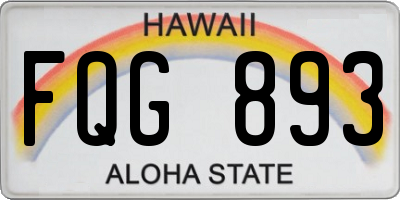 HI license plate FQG893
