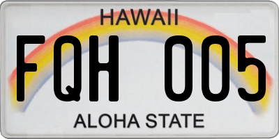 HI license plate FQH005