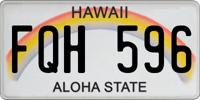 HI license plate FQH596