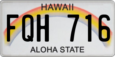 HI license plate FQH716
