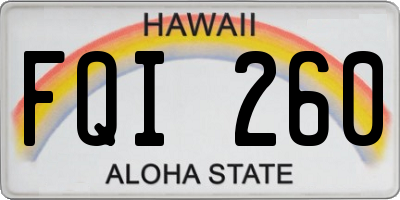 HI license plate FQI260