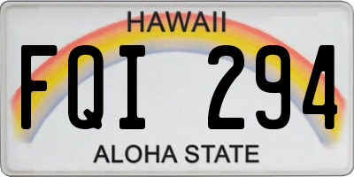 HI license plate FQI294