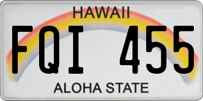 HI license plate FQI455