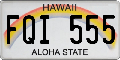 HI license plate FQI555