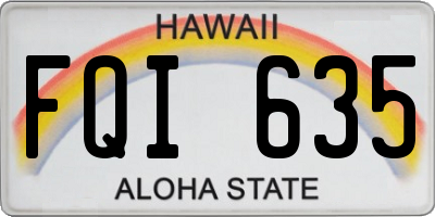 HI license plate FQI635