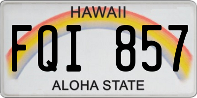 HI license plate FQI857