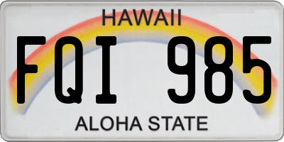 HI license plate FQI985