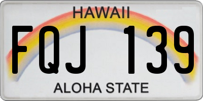 HI license plate FQJ139