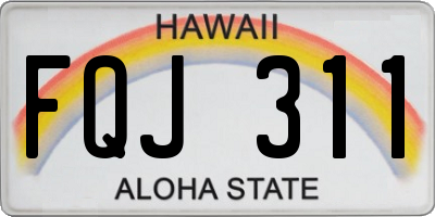 HI license plate FQJ311