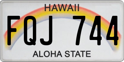 HI license plate FQJ744