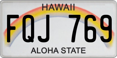 HI license plate FQJ769