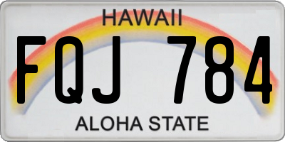HI license plate FQJ784