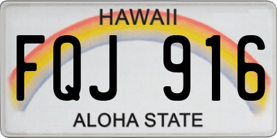 HI license plate FQJ916