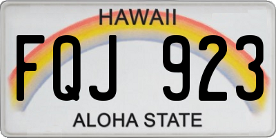 HI license plate FQJ923
