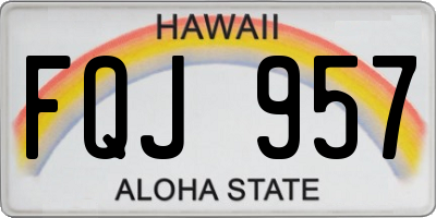 HI license plate FQJ957