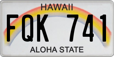 HI license plate FQK741
