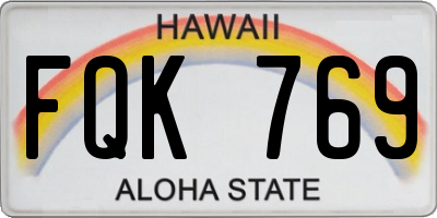 HI license plate FQK769