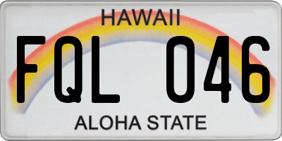 HI license plate FQL046