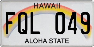 HI license plate FQL049