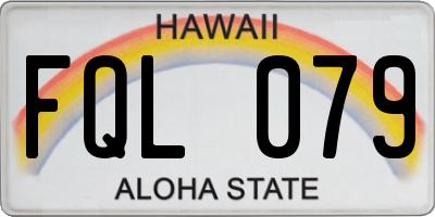 HI license plate FQL079
