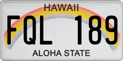 HI license plate FQL189