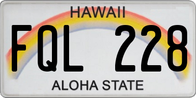 HI license plate FQL228
