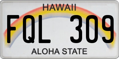 HI license plate FQL309