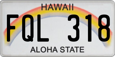 HI license plate FQL318