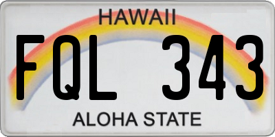 HI license plate FQL343