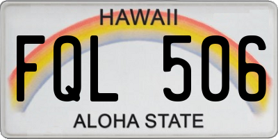 HI license plate FQL506