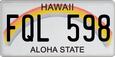 HI license plate FQL598