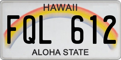 HI license plate FQL612
