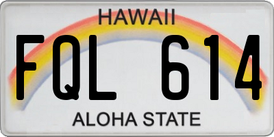 HI license plate FQL614