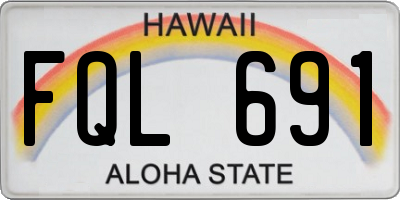 HI license plate FQL691