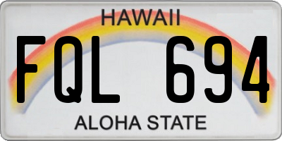 HI license plate FQL694